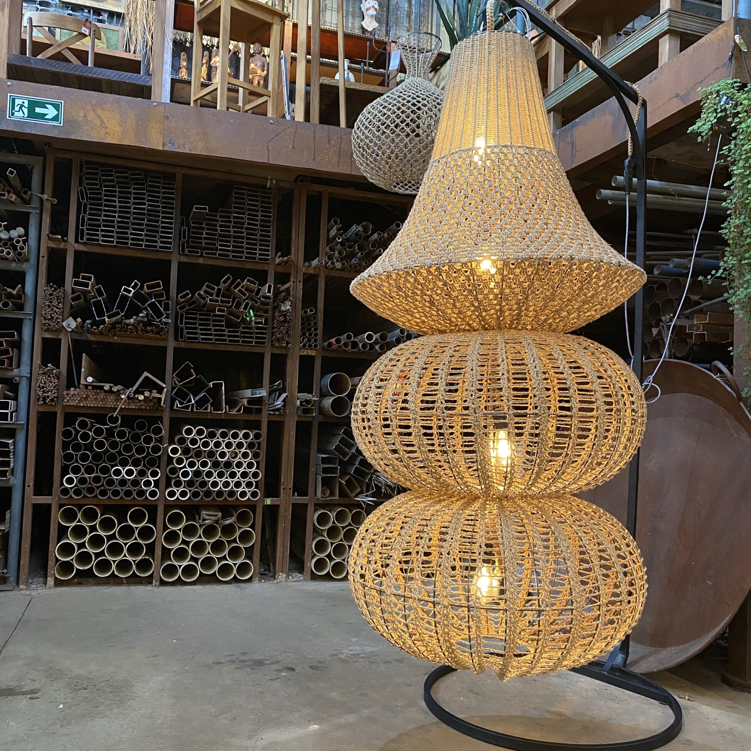 LUMINÁRIA PENDENTE FIBRA NATURAL SIMONE OLIVERIA - Image 3