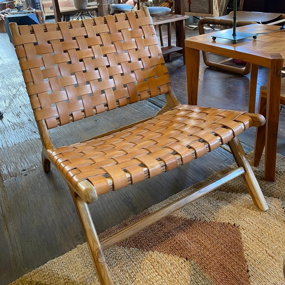 Poltrona em Couro e madeira teca - Image 2